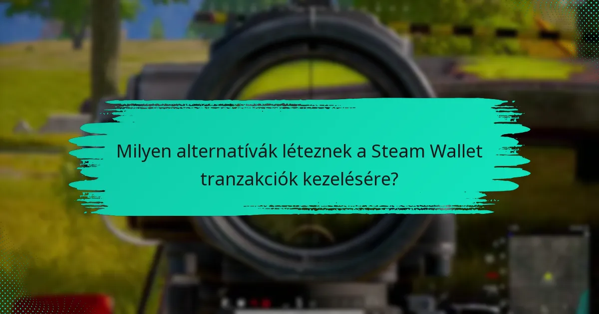 Milyen alternatívák léteznek a Steam Wallet tranzakciók kezelésére?